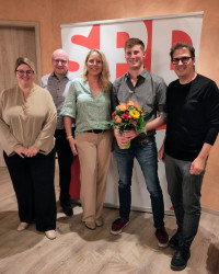 Tanja Tütken (KV WUG), Bastian Wojek (KV AN Land), Kathrin Pollach (UB-Vorsitzende und KV AN Stadt, Daniel Mirlach (BT-Kandidat), Harald Dösel (KV WUG)